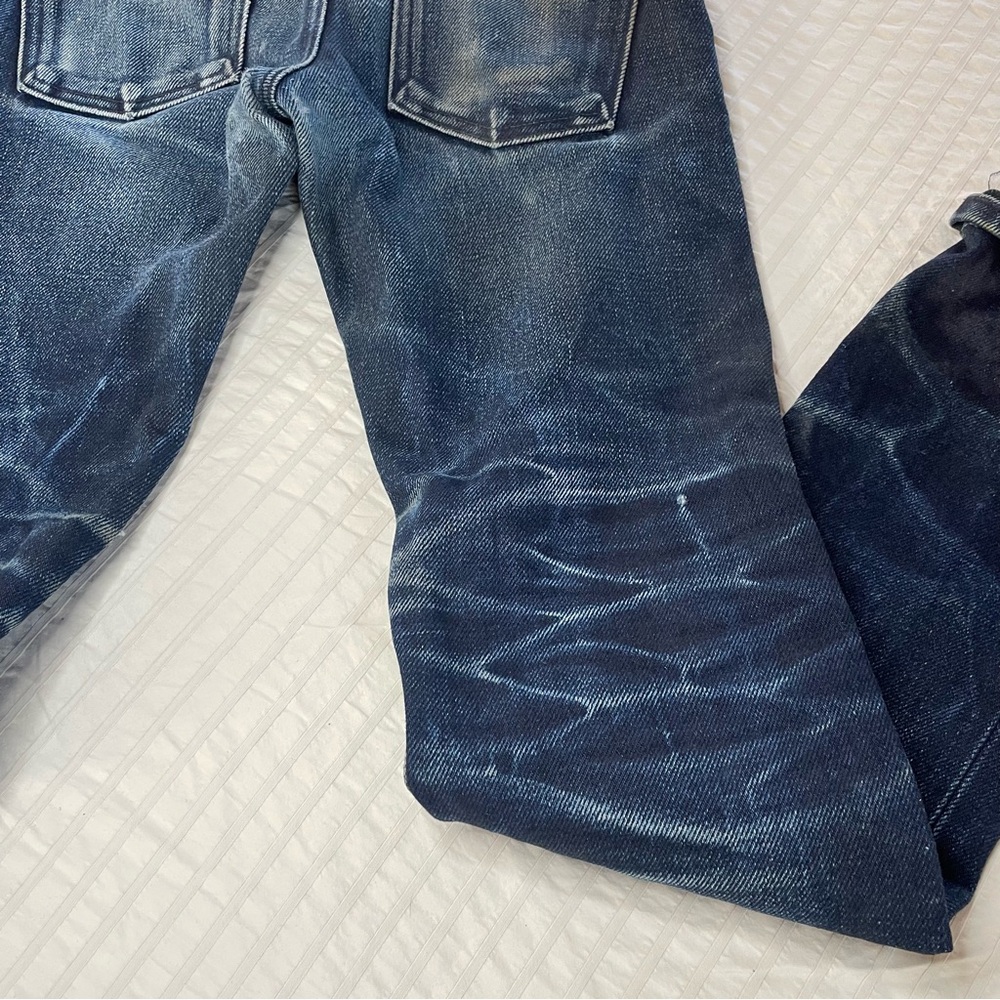 Naked & Famous Denim Men’s Elephant 4 Skinny Jeans - Dark Blue with fading - Picture 10 of 16